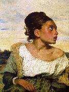 Eugene Delacroix Girl Seated in a Cemetery Germany oil painting reproduction